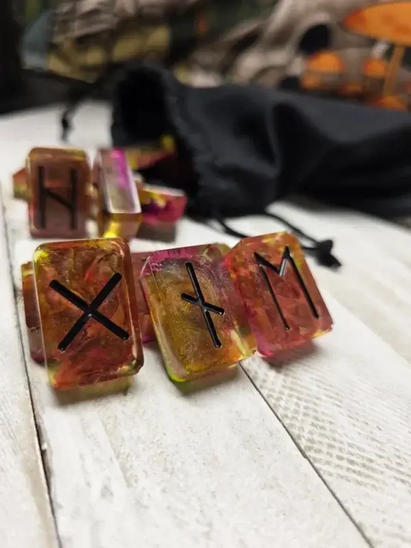 Mystic Bloom Elder Futhark Rune Set