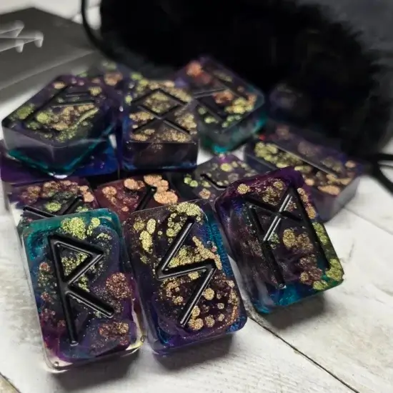 Royal Purple Elder Futhark Rune Set
