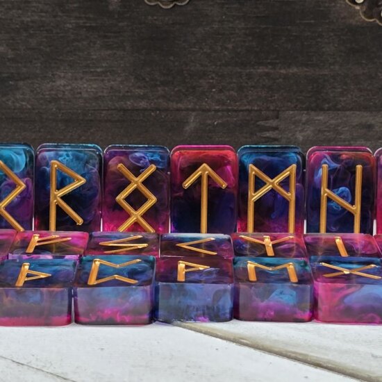 Asgardian Nebula Elder Futhark Rune Set